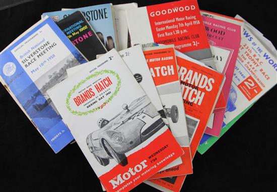 A collection of 1950/60s motor racing programmes